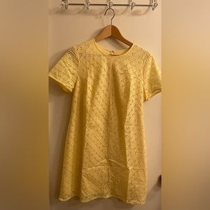 ANN TAYLOR SHORT SLEEVES EYELET SHEATH DRESS YELLOW BLOOM NWT $139 SZ 8 or 10